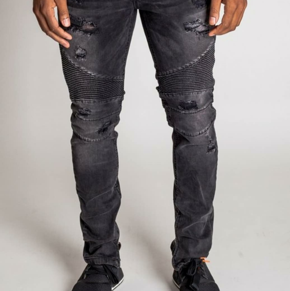 Mens biker jeans